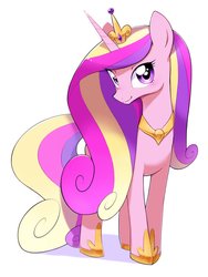 Size: 1536x2048 | Tagged: safe, artist:30clock, princess cadance, alicorn, pony, g4, cute, cutedance, female, looking at you, simple background, smiling, solo, white background