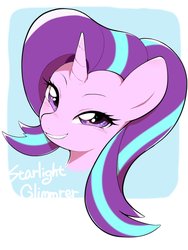 Size: 1536x2048 | Tagged: safe, artist:30clock, starlight glimmer, pony, unicorn, g4, bust, female, looking at you, portrait, smiling, smirk, solo