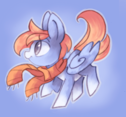 Size: 768x709 | Tagged: safe, artist:askpopcorn, oc, oc only, oc:north wind, pegasus, pony, clothes, female, mare, scarf, simple background, solo