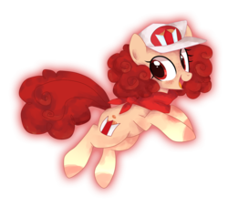 Size: 3300x3000 | Tagged: safe, artist:mirtash, oc, oc only, oc:popcorn, earth pony, pony, rcf community, clothes, female, freckles, hat, high res, looking at you, mare, scarf, simple background, solo, transparent background