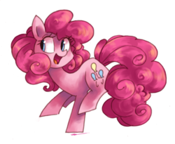 Size: 1299x1063 | Tagged: safe, artist:askpopcorn, pinkie pie, earth pony, pony, g4, female, mare, simple background, smiling, solo
