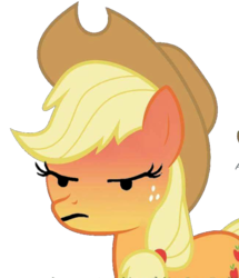 Size: 651x756 | Tagged: safe, edit, applejack, earth pony, pony, g4, angry, emoji, female, simple background, solo, transparent background
