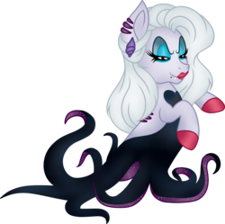 Size: 2257x2249 | Tagged: safe, artist:mourningfog, oc, oc only, octopus, pony, closed species, high res, sea witch, shells, simple background, solo, tentacles, transparent background, ursula