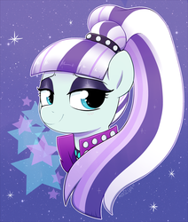 Size: 3000x3531 | Tagged: safe, artist:moozua, coloratura, earth pony, pony, g4, bust, countess coloratura, eyeshadow, female, high res, lidded eyes, makeup, mare, ponytail, portrait, solo