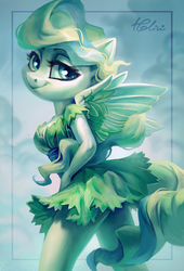 Size: 1771x2598 | Tagged: dead source, safe, artist:holivi, vapor trail, pegasus, anthro, g4, clothes, cute, female, legs, looking at you, looking back, looking back at you, mare, miniskirt, moe, sexy, skirt, solo, stupid sexy vapor trail