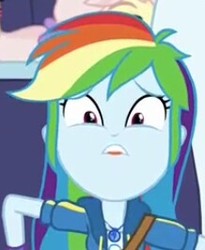 Size: 218x266 | Tagged: safe, screencap, rainbow dash, equestria girls, equestria girls series, g4, rollercoaster of friendship, cropped, faic, female, geode of super speed, geode of super strength, magical geodes, rainbow dash is best facemaker, screaming, solo, stop the ride