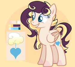 Size: 1900x1704 | Tagged: safe, artist:sora-choi, oc, oc only, oc:coconut ice cream, pegasus, pony, base used, female, magical lesbian spawn, mare, offspring, parent:pinkie pie, parent:songbird serenade, parents:songpie, reference sheet, solo