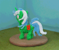 Size: 824x698 | Tagged: safe, artist:malte279, lyra heartstrings, pony, g4, animated, craft, female, irl, photo, pipe cleaner sculpture, pipe cleaners, spinning