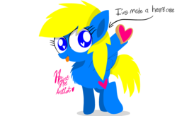 Size: 3072x2010 | Tagged: safe, artist:hearttheartist, oc, oc only, oc:heart cake, pegasus, pony, female, heart eyes, high res, simple background, solo, white background, wingding eyes