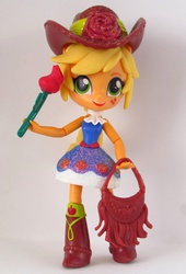 Size: 1051x1543 | Tagged: safe, artist:whatthehell!?, applejack, equestria girls, g4, boots, clothes, doll, dress, equestria girls minis, female, figure, flower, handbag, hat, irl, photo, rose, shoes, toy