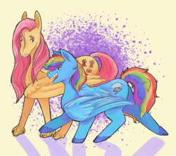 Size: 3209x2847 | Tagged: safe, artist:draco-nids, fluttershy, rainbow dash, pegasus, pony, g4, duo, female, high res, mare, walking