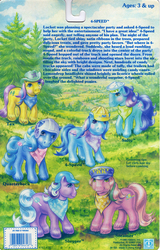 Size: 900x1405 | Tagged: safe, photographer:breyer600, 4-speed, quarterback (g1), salty (g1), slugger, steamer (g1), tex, g1, backcard, big brother ponies, irl, lore, male, photo, text