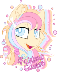 Size: 1000x1256 | Tagged: safe, artist:mychelle, oc, oc only, oc:rainbow gleam, pony, bust, female, mare, portrait, simple background, solo, transparent background