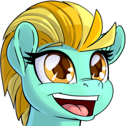 Size: 900x900 | Tagged: safe, artist:pusspuss, lightning dust, pony, g4, bust, cute, dustabetes, female, happy, mare, open mouth, patreon, patreon logo, portrait, reaction image, simple background, smiling, solo, transparent background