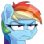 Size: 900x900 | Tagged: safe, artist:pusspuss, rainbow dash, pony, g4, bust, cute, deadpan, female, frown, lidded eyes, madorable, mare, patreon, patreon logo, portrait, rainbow dash is best facemaker, rainbow dash is not amused, reaction image, simple background, solo, transparent background, unamused