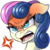 Size: 900x900 | Tagged: safe, artist:pusspuss, bon bon, sweetie drops, earth pony, pony, g4, angry, bon bon is not amused, bust, cross-popping veins, ears back, female, mare, patreon, patreon logo, portrait, reaction image, simple background, solo, transparent background, unamused