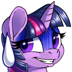 Size: 900x900 | Tagged: safe, artist:pusspuss, twilight sparkle, pony, g4, bust, cringing, female, patreon, patreon logo, portrait, reaction image, simple background, solo, sweatdrop, transparent background