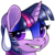 Size: 900x900 | Tagged: safe, artist:pusspuss, twilight sparkle, pony, g4, bust, cringing, female, patreon, patreon logo, portrait, reaction image, simple background, solo, sweatdrop, transparent background