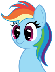 Size: 3845x5040 | Tagged: safe, artist:mfg637, rainbow dash, pegasus, pony, g4, bust, cute, dashabetes, female, mare, portrait, simple background, smiling, solo, transparent background, vector