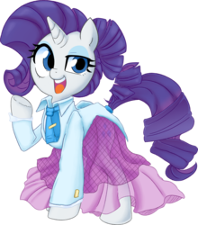 Size: 5435x6171 | Tagged: safe, alternate version, artist:adequality, artist:potetecyu_to, color edit, edit, rarity, pony, unicorn, g4, school daze, absurd resolution, clothes, colored, drawthread, female, open mouth, raised hoof, request, schoolmarm rarity, simple background, solo, teacher, transparent background