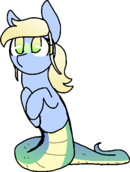 Size: 418x549 | Tagged: safe, artist:nootaz, oc, oc only, lamia, original species, snake pony, simple background, solo, transparent background