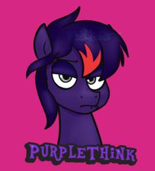 Size: 531x584 | Tagged: safe, artist:lilpinkghost, oc, oc only, oc:purplethink, earth pony, pony, pink background, pinkghost, purple, request, requested art, requests, simple background, solo