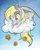 Size: 3600x4500 | Tagged: safe, artist:jadedjynx, derpy hooves, pegasus, pony, g4, absurd resolution, cheek fluff, chibi, cloud, cute, derpabetes, ear fluff, female, food, heart eyes, mare, muffin, rain, solo, that pony sure does love muffins, weapons-grade cute, wingding eyes