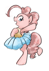 Size: 588x850 | Tagged: safe, artist:tomitake, pinkie pie, earth pony, pony, g4, clothes, cute, diapinkes, female, mare, open mouth, simple background, skirt, solo, white background