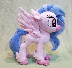 Size: 1024x975 | Tagged: safe, artist:plushypuppy, silverstream, classical hippogriff, hippogriff, g4, female, irl, photo, plushie, smiling, solo, spread wings, standing, wings