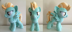 Size: 1024x458 | Tagged: safe, artist:plushypuppy, lightning dust, pegasus, pony, g4, female, irl, mare, photo, plushie, spread wings, standing, wings