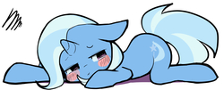 Size: 1577x638 | Tagged: safe, artist:ccc, trixie, pony, unicorn, g4, :t, blushing, female, looking at you, mare, simple background, solo, white background
