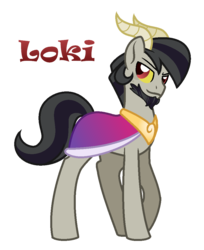 Size: 832x1020 | Tagged: safe, artist:hazardous-andy, oc, oc only, oc:loki, hybrid, base used, colored sclera, horns, interspecies offspring, male, offspring, parent:discord, parent:princess celestia, parents:dislestia, simple background, solo, stallion, transparent background