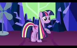 Size: 1280x800 | Tagged: safe, artist:agrol, artist:php185, twilight sparkle, alicorn, pony, how ponies made the season 4, g4, fan, female, mare, rainbow power, solo, twilight sparkle (alicorn), twilight's castle, youtube link