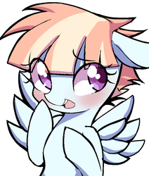 Size: 734x866 | Tagged: safe, artist:ccc, windy whistles, pegasus, pony, g4, blushing, bust, chibi, cute, female, mare, simple background, solo, white background, windybetes