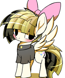 Size: 1129x1342 | Tagged: safe, artist:ccc, songbird serenade, pegasus, pony, g4, my little pony: the movie, blushing, bow, clothes, cute, female, hair bow, looking at you, mare, shirt, simple background, smiling, solo, songbetes, white background