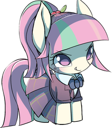 Size: 1159x1321 | Tagged: safe, artist:ccc, sour sweet, earth pony, pony, g4, clothes, cute, female, freckles, mare, pleated skirt, ponified, ponytail, simple background, skirt, solo, sourbetes, white background