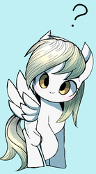 Size: 800x1451 | Tagged: safe, artist:ccc, derpy hooves, pony, g4, female, looking at you, mare, question mark, simple background, solo