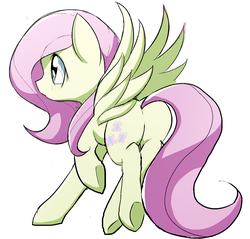 Size: 1347x1289 | Tagged: safe, fluttershy, pegasus, pony, g4, butt, female, flutterbutt, mare, plot, simple background, solo, white background