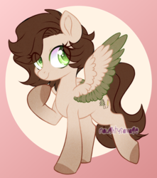 Size: 700x792 | Tagged: safe, artist:cabbage-arts, oc, oc only, oc:pacific pine, pegasus, pony, commission, commissioner:ivybruh, female, mare, pegasus oc, smiling, solo