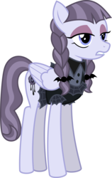 Size: 6400x10102 | Tagged: safe, artist:parclytaxel, inky rose, pegasus, pony, g4, honest apple, .svg available, absurd resolution, clothes, eyeshadow, female, goth, makeup, mare, simple background, solo, transparent background, vector