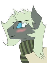 Size: 3024x4032 | Tagged: artist needed, safe, oc, oc only, oc:wolfmane, pony, blushing, clothes, scarf, shirt, simple background, solo, transparent background