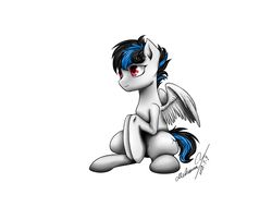 Size: 4096x3112 | Tagged: safe, artist:mcqueen, derpibooru exclusive, oc, oc only, oc:mcqueen, pegasus, pony, simple background, sitting, smiling, solo, white background
