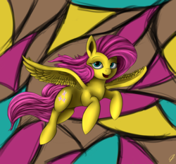 Size: 1024x951 | Tagged: safe, artist:com3tfire, fluttershy, pegasus, pony, g4, female, looking at you, mare, open mouth, smiling, solo