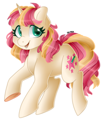 Size: 1024x1214 | Tagged: safe, artist:sk-ree, oc, oc only, oc:starlet, pony, unicorn, female, mare, open mouth, simple background, smiling, solo, transparent background
