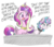 Size: 1400x1200 | Tagged: safe, artist:flutterthrash, princess cadance, princess flurry heart, alicorn, pony, g4, choker, cute, dialogue, duo, ear piercing, eyeshadow, female, flurry heart is not amused, grumpy, it's not a phase, it's not a phase mom it's who i am, makeup, mare, mother and daughter, older, older flurry heart, open mouth, piercing, princess emo heart, simple background, spiked choker, teenage flurry heart, teenager, unamused