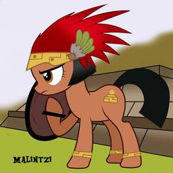 Size: 960x960 | Tagged: safe, artist:danielitamlp, oc, oc:malintzi, earth pony, pony, mexican, mexico