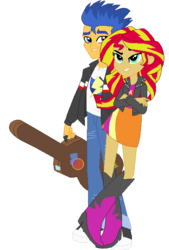Size: 428x632 | Tagged: safe, artist:regal-and-friends, flash sentry, sunset shimmer, equestria girls, g4, female, male, ship:flashimmer, shipping, straight