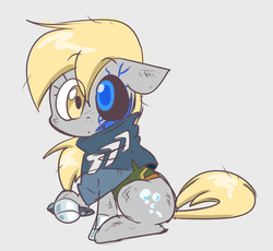 Size: 1000x920 | Tagged: safe, artist:thegreatrouge, derpy hooves, android, pony, g4, clothes, detroit: become human, female, mare, ralph, simple background, white background