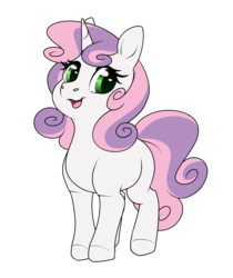 Size: 2573x3070 | Tagged: safe, artist:honiibree, sweetie belle, pony, unicorn, g4, female, filly, high res, simple background, smiling, solo, transparent background