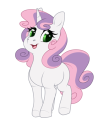 Size: 2573x3070 | Tagged: safe, artist:honiibree, sweetie belle, pony, unicorn, g4, female, filly, high res, simple background, smiling, solo, transparent background